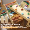 AIYAPLAY Toddler Climbing Frame, 5 In 1 Wooden Indoor Climbing Frame with Ramp, Arch, Foldable Pikler Triangle Set for Kids 18-48 Months, Multicoloured