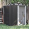 Outsunny 5ft x 4ft Garden Shed, Metal Tool Storage Shed with Sliding Door, Sloped Roof and Foundation Kit for Garden, Patio, Lawn, Grey