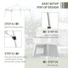 Outsunny 2.4 x 2.4m Pop Up Gazebo Canopy Tent with 2 Sidewalls and Carry Bag, Height Adjustable, UV50+ Party Tent Event Shelter for Garden, Patio, White