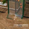 Outsunny 3 Tier Lean-to Mini Greenhouse with Reinforced Plastic Cover, Portable Indoor Outdoor Green House with 2 Roll-up Doors and 6 Wire Shelves, 151H x 143W x 46Dcm, Clear