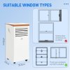 HOMCOM 10000 BTU Air Conditioning Unit, 3-in-1 Portable Air Conditioner, Dehumidifier, Cooling Fan with Remote, LED Display, 2 Speeds, 24H Timer, Window Venting Kit, 30m²