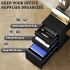 Vinsetto 3-Drawer Filing Cabinet with Lock, Mobile Steel File Cabinet for A4, Legal and Letter Size, Under Desk Drawers with Pre-Assembled Body for Home Office, 30 x 43.5 x 60 cm, Black