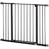 PawHut Dog Gate Pet Safety Gate Stair Barrier Pressure Fit Adjustable 76-82/86-97/101-107 cm, Black
