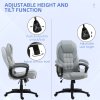HOMCOM Executive Office Chair, PU Leather High Back Desk Chair, Swivel Computer Chair with Adjustable Height and Tilt Function, Grey