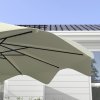 Outsunny 3(m) Garden Parasol Umbrella with 32 Solar LED Lights and Tilt, Outdoor Market Table Umbrella Sun Shade Canopy with Crank, 8 Ribs, Cream White