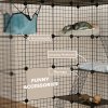 PawHut Cat Cage Indoor, DIY 4 Tier Wire Cat Enclosure with Hammock, Ramps, Doors, Jumping Platforms, Detachable Catio Indoor for 1-3 Cats, 105 x 105 x 140 cm, Black