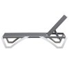 Outsunny Portable Outdoor Chaise Lounge Sun Lounger with Adjustable Back, Breathable Texteline, Light Grey