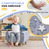 AIYAPLAY Kids Armchair, Glow in the Dark Single Chair with Star Design, Upholstered Toddler Tub Chair for Bedroom, Playroom, Kid Room, Grey