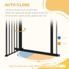 PawHut Dog Gate Stair Gate Pressure Fit Pets Barrier Auto Close for Doorway Hallway, 74-80cm Wide Adjustable, Black
