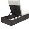 Outsunny PE Rattan Sun Loungers Set of 2, Five-level Adjustable Recliner Chairs w/ Soft Padded Cushion for Patio, Garden, Mixed Brown