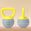 SPORTNOW Soft Kettlebell, 4kg Kettle Bell with Non-Slip Handle for Home Gym Weight Lifting and Strength Training, Yellow and Grey