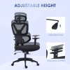 Vinsetto Ergonomic Office Chair, Mesh Swivel Desk Chair with Lumbar Support, Padded Seat, Adjustable Height and Headrest for Home Office, Black