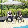 Outsunny Rattan Folding Chair Outdoor Set of 2, 5-Position Adjustable Wicker Garden Dining Chair with High Backrest, Wide Armrest, for Patio, Terrace, Balcony, Grey