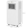 HOMCOM 7000 BTU Air Conditioning Unit, 3-in-1 Portable Air Conditioner, Dehumidifier, Cooling Fan with 2 Speeds, Remote Control, Digital Display, 24H Timer, Window Venting Kit, 26m²