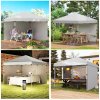 Outsunny 3 x 3 (M) Pop Up Gazebo, UPF 30+ with 2 Sidewalls, Leg Weight Bags and Wheeled Bag, Height Adjustable Party Tent Event Shelter for Garden, Patio, White