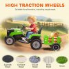 AIYAPLAY Ride on Tractor with Trailer, 12V Electric Vehicle with Remote Control, Ride on Car for Kids with Music, Shifter, Start-Up Sound for Ages 3-8 Years, Green