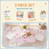 AIYAPLAY Toddler Table and Chair Set, Princess Design Kids Table and 2 Chairs Set, for Activities, Art, Drawing, for Playroom, Nursery, Pink