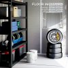 Outsunny 6 x 5ft Garden Shed, Plastic Shed with Floor, Window, Lockable Doors and Vents, Wood Effect Resin Tool Shed for Outdoor Patio, Light Grey