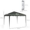 Outsunny 3x3(m) Pop Up Gazebo, Foldable Party Tent with Wave Edge and Carry Bag, Height Adjustable Festival Camping Canopy for Garden Outdoor, Grey