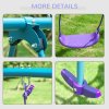 Outsunny Metal Garden Swing Set Height Adjustable Children Outdoor Backyard Play Set for Toddlers Over 3 Years Old, Purple
