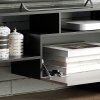 HOMCOM Modern TV Cabinet with Wall Shelf, TV Unit with Storage Shelf and Cabinet, for Wall-Mounted 65