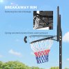 SPORTNOW Basketball Hoop Outdoor, Basketball Hoop and Stand with 10-Level Adjustable Height, Weighted Base, Portable on Wheels, 2.3-3.05m, for Teens, Adults
