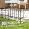 Outsunny Decorative Garden Fencing, 83cm (H) x 3m (L) 5PCs Outdoor Picket Fence Panels, Rustproof Metal Wire Landscape Flower Bed Border Edging Animal Barrier, Black