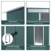 Outsunny 8.5 x 4ft Metal Shed with Lightsky Panels, Garden Storage Tool House with Double Doors for Garden, Patio and Lawn, Green