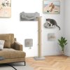 PawHut Cat Shelves, 4 Piece Cat Wall Furniture with Scratching Post, Steps, Jumping Platform, Ladder, Toy Balls, for Indoor Kittens, Light Grey