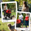 PawHut Dog Stroller Pet Pram, 3 Wheels Dog Pushchair with Brake, for Small Miniature Breeds, Cats, Red