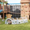 AIYAPLAY Play Tunnel, Kids Tunnel for Crawl and Climb, Monkey Design Kids Play Tunnel, Indoor, Outdoor Baby Tunnel for Ages 3-6 Years, Brown