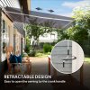 Outsunny 2.5m x 2m Retractable Awning, DIY Garden Awning Canopy, Anti-UV Sun Shade Shelter with Aluminium Frame and Crank Handle, Dark Grey