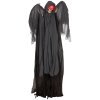 HOMCOM 195cm Winged Grim Reaper Outdoor Halloween Decoration, Halloween Animatronic with Sound Activated, Light Up Eyes, Sound Effects, Animated Prop for Haunted House
