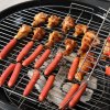 Outsunny Portable Charcoal Kettle Grill Outdoor Barbecue Trolley BBQ Heat Smoker Grilling with 2 Wheels, Storage Shelf and 4 Hooks, Free Standing, Black