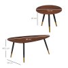 HOMCOM Coffee Table Set of 2, Nesting Coffee End Tables with Modern Decor, Side Table Triangle Occasional Stand Tea Table for Living Room Home and Office