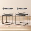 HOMCOM Nest of Tables, Set of 2 Coffee Table, Side Tables with Tempered Glass Desktop and Metal Frame for Living Room, Bedroom, Office