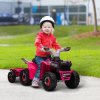 HOMCOM Electric Quad Bike, 6V Kids Ride On All-Terrain with Back Trailer for Ages 18-36 Months - Pink