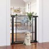 PawHut Pressure Fit Safety Gate for Doorways and Staircases, Dog Gate w/ Auto Closing Door, Pet Barrier for Hallways w/ Double Locking, Openings 75-82 cm - Black