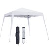 Outsunny 3 M x 3 M Base/ 2.5 M x 2.5 M Top Pop Up Gazebo, 2 Person Setup Instant with Carry Bag, Height Adjustable Slant Leg Party Tent Instant Event Shelter for Garden, Patio, White