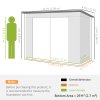Outsunny 8 x 4FT Garden Shed, Galvanised Metal Shed, Easy to Assemble, Outdoor Tool Storage Shed with Pent Roof, Lockable Door and 2 Vents, Light Grey
