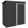 Outsunny 5 x 3ft Garden Storage Shed with Sliding Door and Sloped Roof, Lean to Outdoor Equipment Tool Shed for Garden, Black