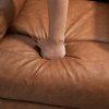 HOMCOM Power Lift Recliner Chair, Electric Lift Chair for Elderly, Overstuffed Faux Leather Riser and Reclining Armchair with Remote Control, Side Pockets, for Living Room, Brown