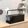 DURHAND Metal Tool Box 3 Tier 5 Tray Professional Portable Storage Cabinet Workshop Cantilever Toolbox with Carry Handle, 56cmx20cmx34cm, Black