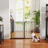 PawHut Dog Gate Wide Stair Gate w/ Door Pressure Fit Pets Barrier for Doorway, Hallway, 76H x 75-145W cm - Black
