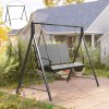 Outsunny Metal Porch Swing Stand, Heavy Duty Swing Frame, Hanging Chair Stand Only, 240kg Weight Capacity for Garden, Patio, Lawn, Playground, Black