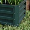 Outsunny Set of 2 Raised Garden Bed, Outdoor Planter Box with Galvanised Steel Frame for Growing Vegetables, Flowers and Herbs, 110 x 50 x 30cm, Green