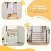 PawHut Pressure Fit Dog Stair Gate No Drilling Safety Gate Auto Close for Doorways, Hallways, 74-94cm Adjustable, 78cm Tall, White