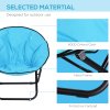 Outsunny Camping Moon Chair, Portable Folding Camping Chair for Adults with Wide Padded Oxford Seat for Outdoor Camp, Travel, Fishing, Beach, Blue