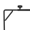 PawHut Reptile Lamp Stand, Adjustable Height and Width Heat Lamp for Reptile Amphibian Terrariums, Light Stand with Hook Hanging Steel Base, 86-129Hcm, 42-50Wcm - Black