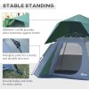 Outsunny 3-4 Person Pop-Up Camping Tent Hiking Family Travel Shelter Portable Double Layer Automatic Outdoor Olive Green